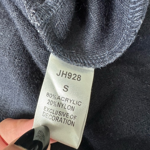 THML Blue Short Sleeve Open Front Floral Cardigan with Belle Sleeves - Picture 5 of 5